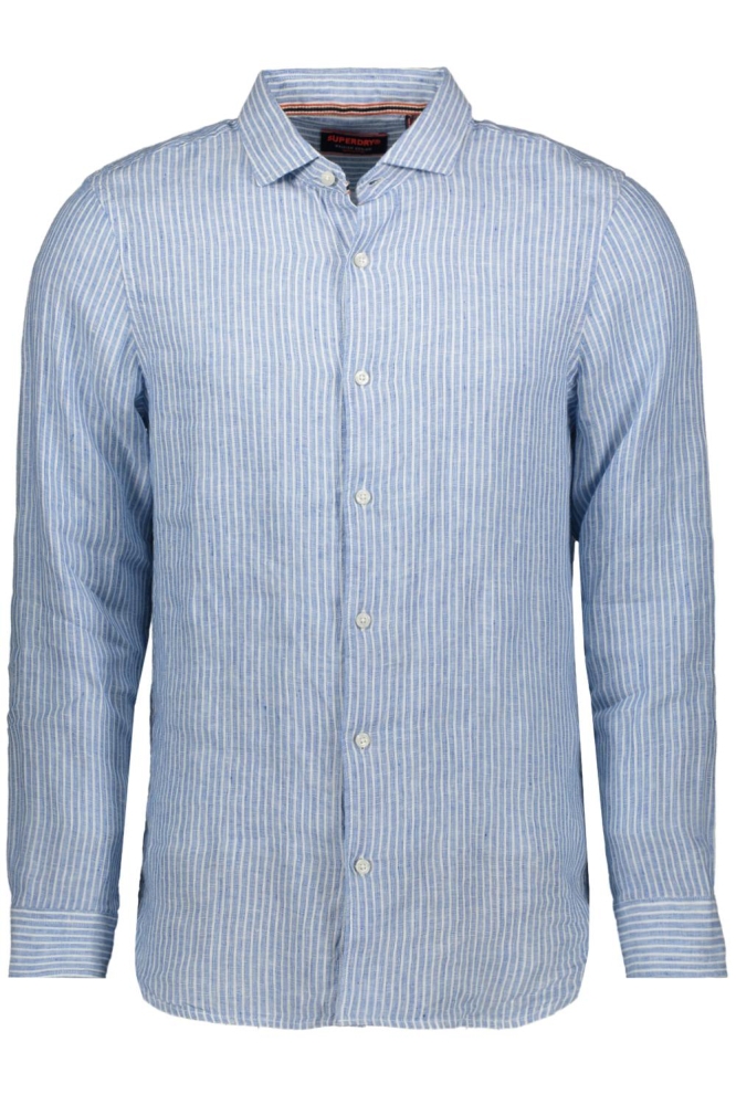 VACATION L S LINEN SHIRT M4010995A AZURE BLUE STRIPE